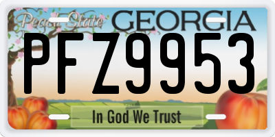 GA license plate PFZ9953