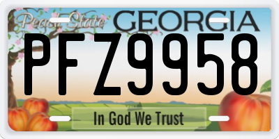 GA license plate PFZ9958