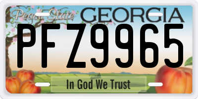 GA license plate PFZ9965