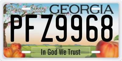 GA license plate PFZ9968