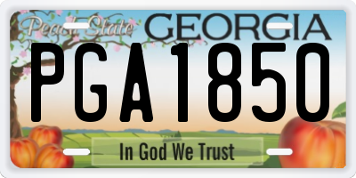 GA license plate PGA1850