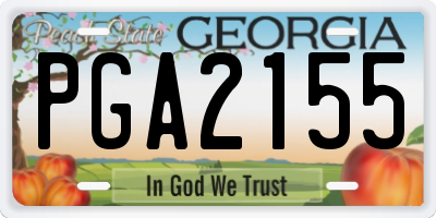 GA license plate PGA2155