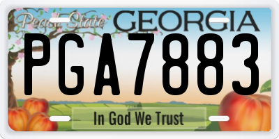 GA license plate PGA7883