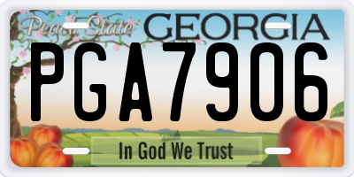 GA license plate PGA7906