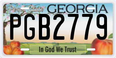 GA license plate PGB2779