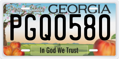 GA license plate PGQ0580