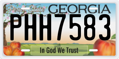 GA license plate PHH7583