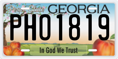 GA license plate PHO1819