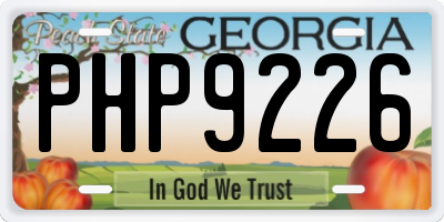 GA license plate PHP9226