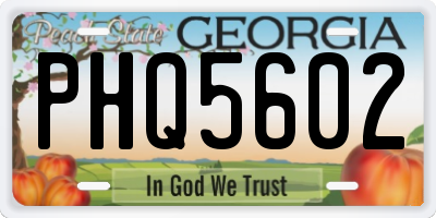 GA license plate PHQ5602