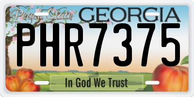 GA license plate PHR7375