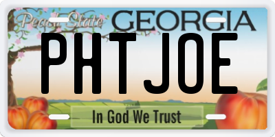 GA license plate PHTJOE