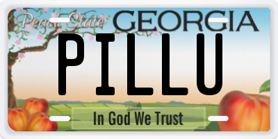 GA license plate PILLU