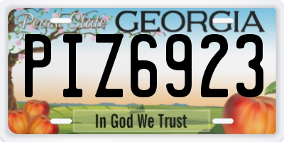 GA license plate PIZ6923