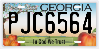 GA license plate PJC6564
