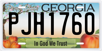 GA license plate PJH1760