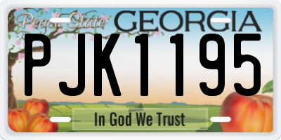 GA license plate PJK1195