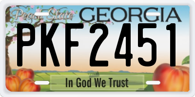 GA license plate PKF2451