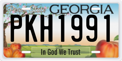 GA license plate PKH1991