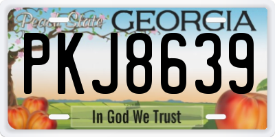 GA license plate PKJ8639