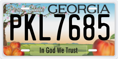 GA license plate PKL7685