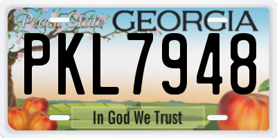 GA license plate PKL7948