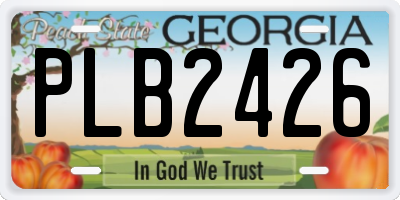 GA license plate PLB2426