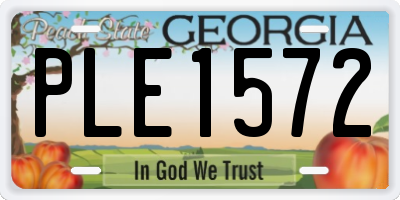 GA license plate PLE1572