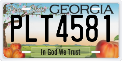 GA license plate PLT4581