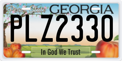 GA license plate PLZ2330