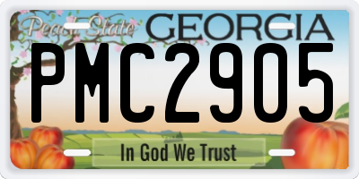 GA license plate PMC2905