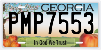 GA license plate PMP7553