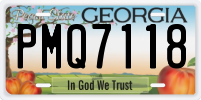 GA license plate PMQ7118