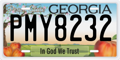 GA license plate PMY8232