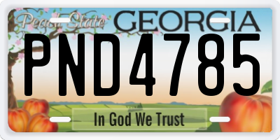 GA license plate PND4785