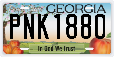 GA license plate PNK1880