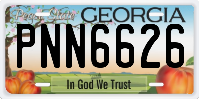 GA license plate PNN6626