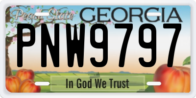 GA license plate PNW9797