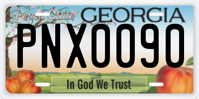 GA license plate PNX0090