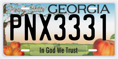 GA license plate PNX3331