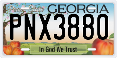 GA license plate PNX3880