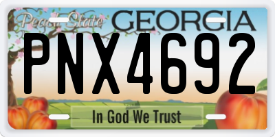 GA license plate PNX4692