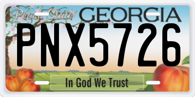 GA license plate PNX5726