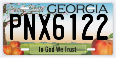 GA license plate PNX6122