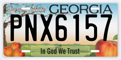 GA license plate PNX6157