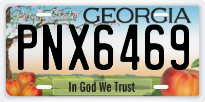 GA license plate PNX6469