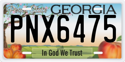 GA license plate PNX6475