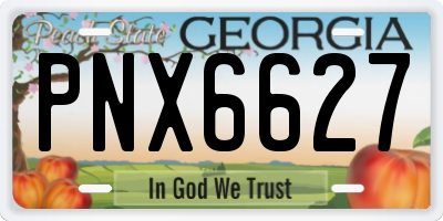 GA license plate PNX6627