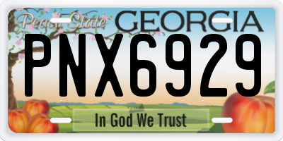 GA license plate PNX6929