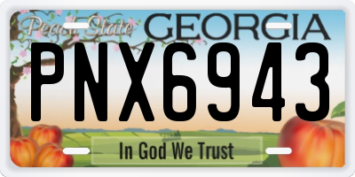 GA license plate PNX6943